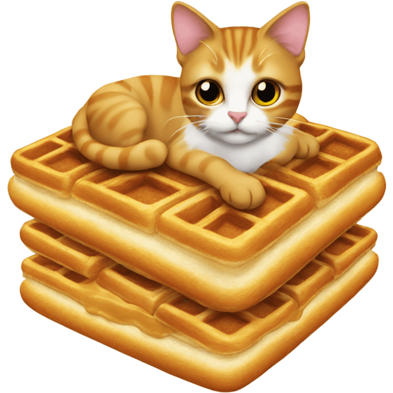 Cat on waffles emoji