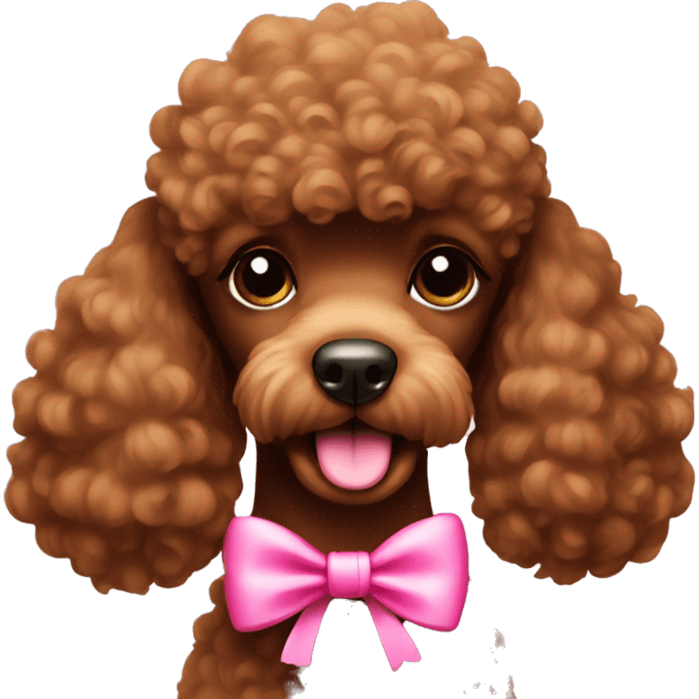 Brown poodle with a pink bow emoji