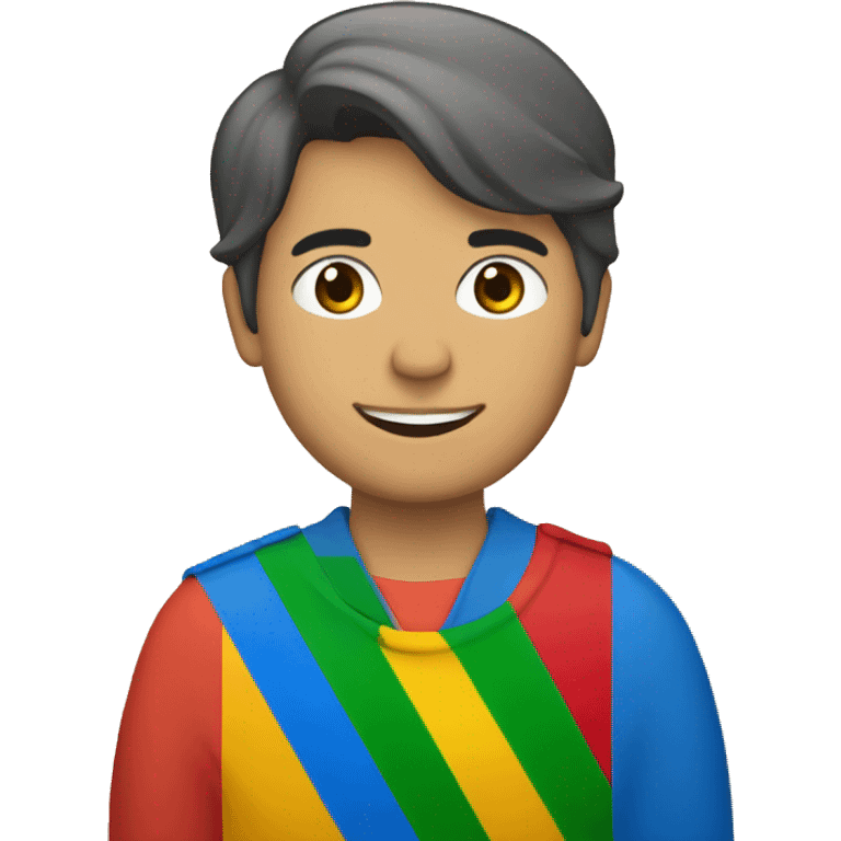 Un portugais qui porte un drapeau lgbt emoji