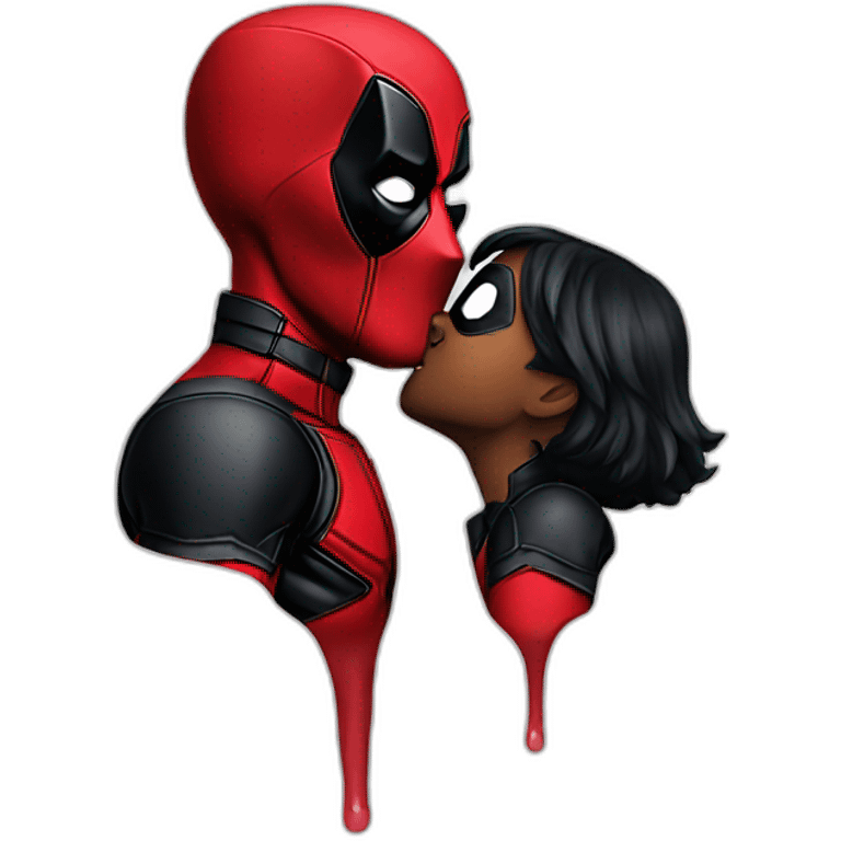 deadpool kissing emoji