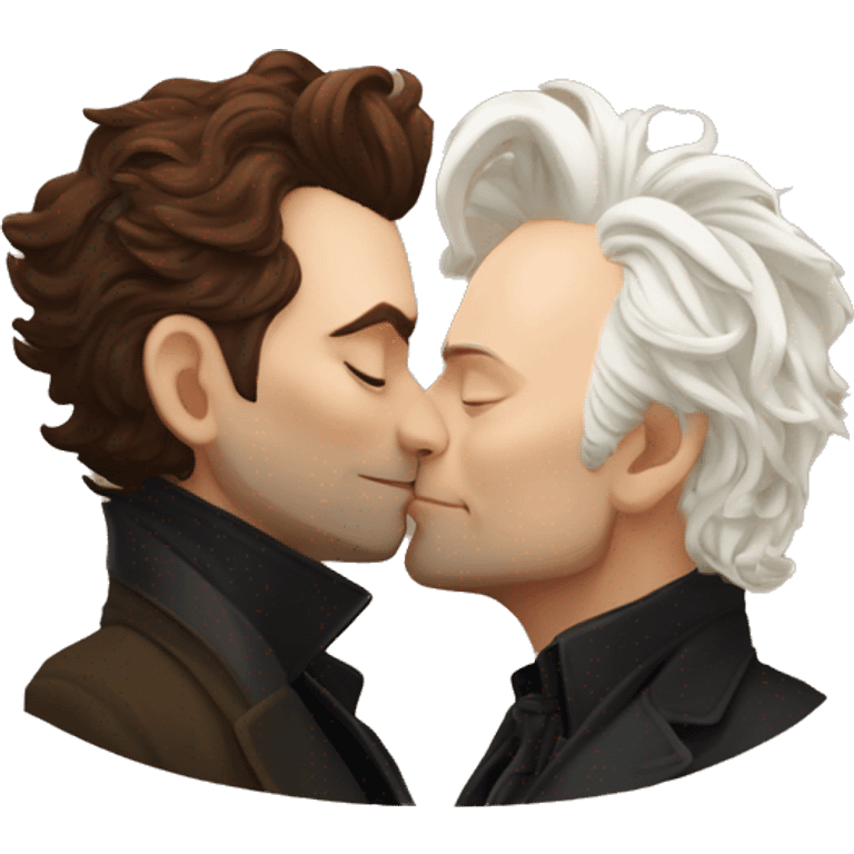 Good omens David Tennant Crowley kissing michael sheen aziraphale  emoji