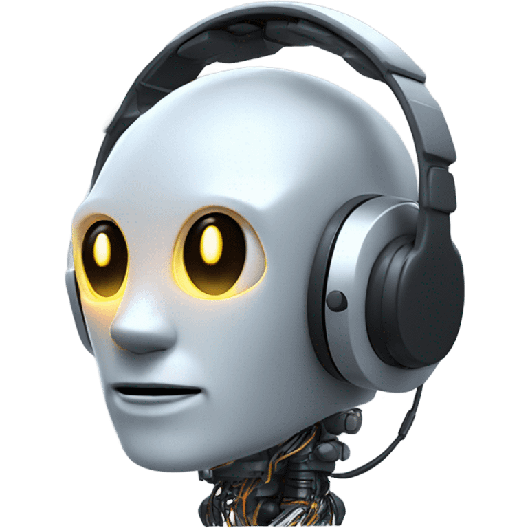 Robot wearing headset emoji