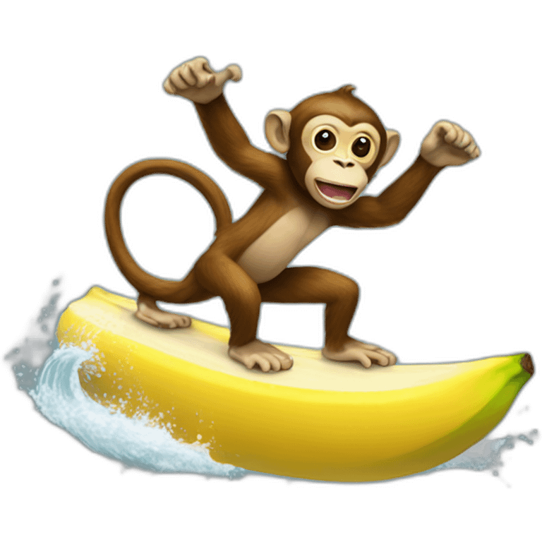 monkey banana surfing emoji