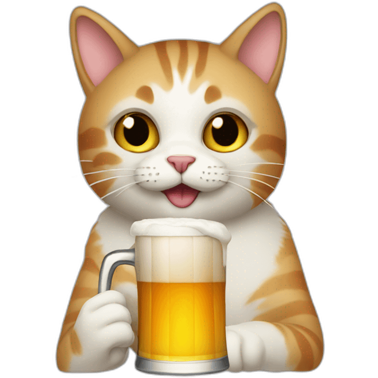 Cat drinking a beer emoji