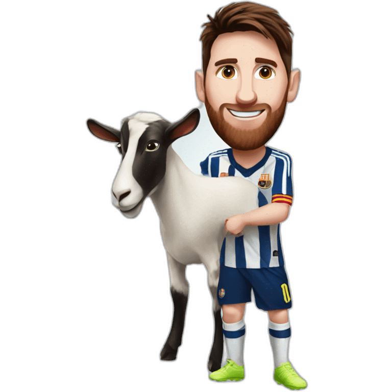 Messi with a goat emoji