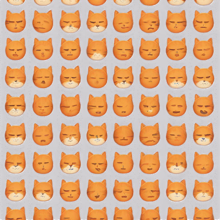 Sleepy orange cat emoji