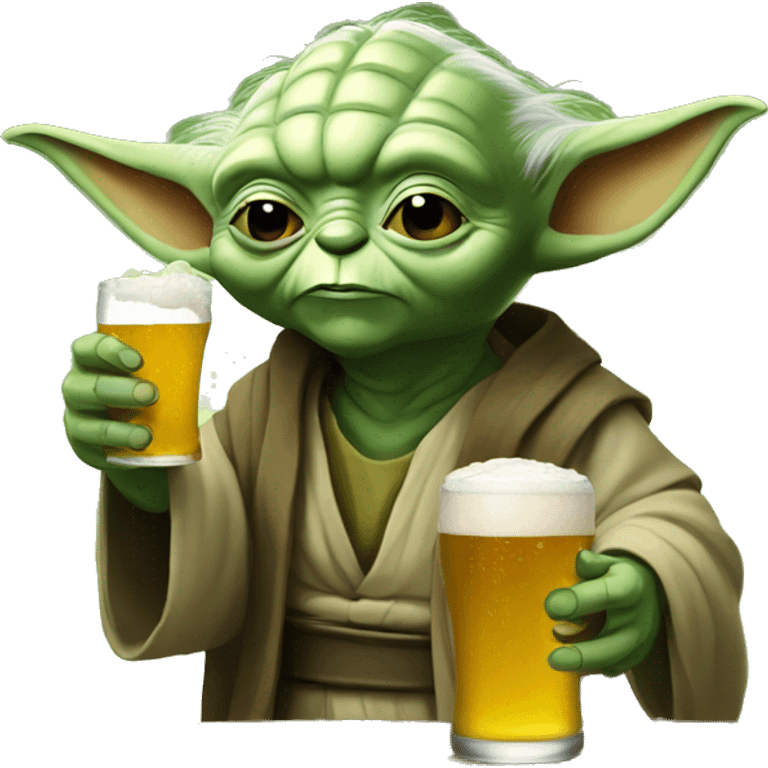 yoda drinking beer emoji