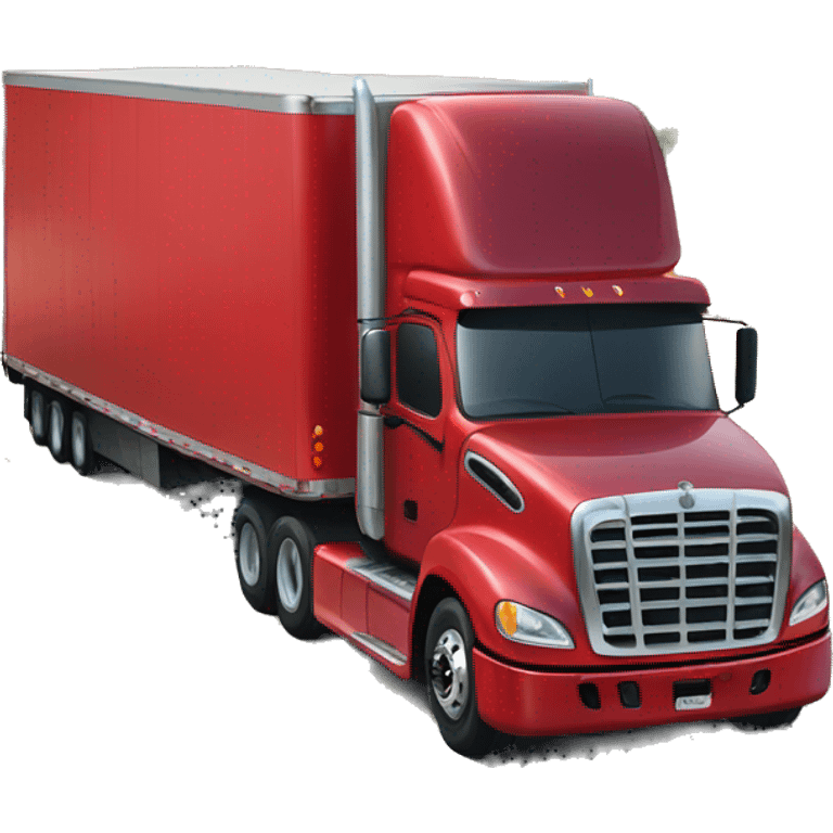 Realistic red 18 wheeler truck with red trailer emoji