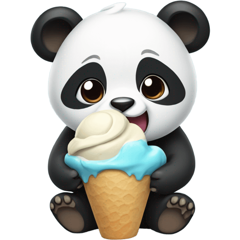 Panda eating ice cream emoji