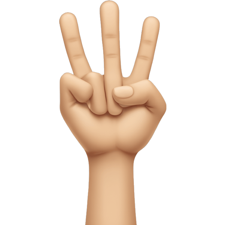 hand gesture in which the index and middle fingers are raised and parted to make a V shape while the other fingers are clenched, and given with back of the hand towards the recipient emoji