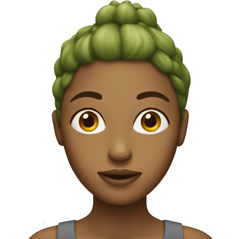 Woman with an olive head emoji