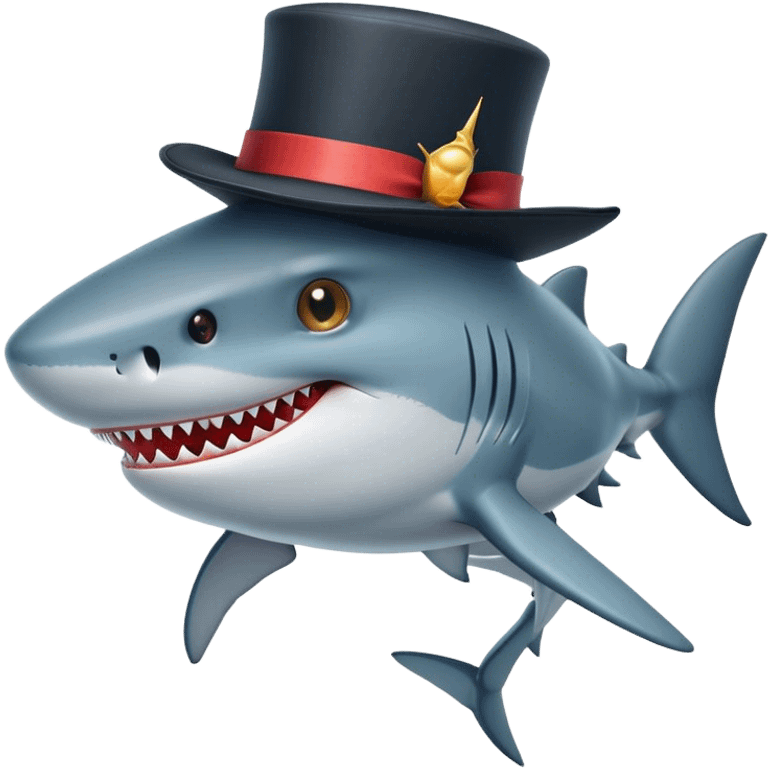 shark with tophat emoji