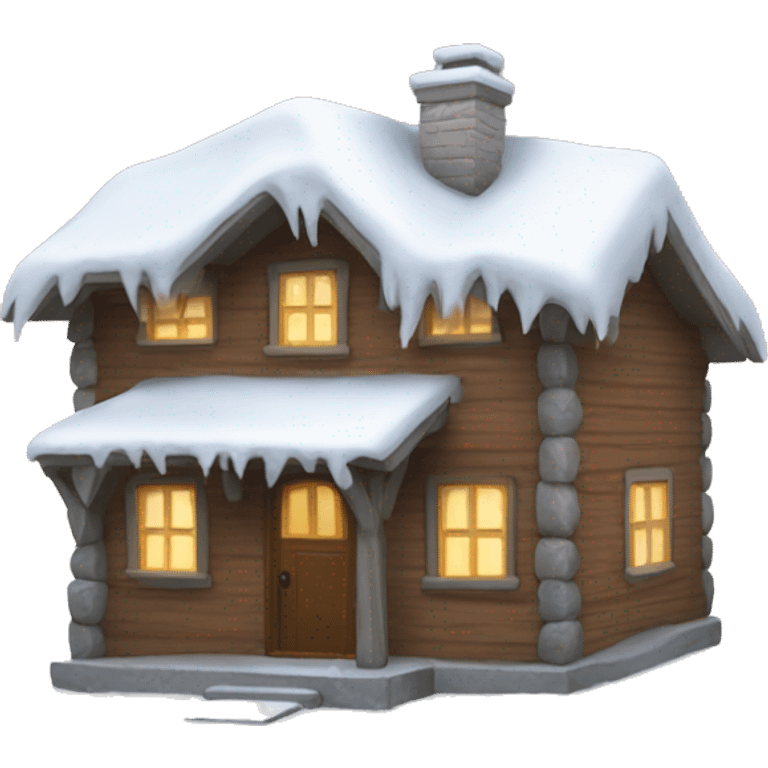 snowy little house emoji