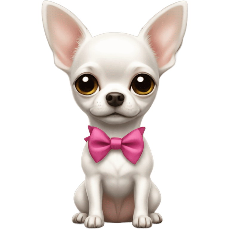 white chihuahua with bow emoji