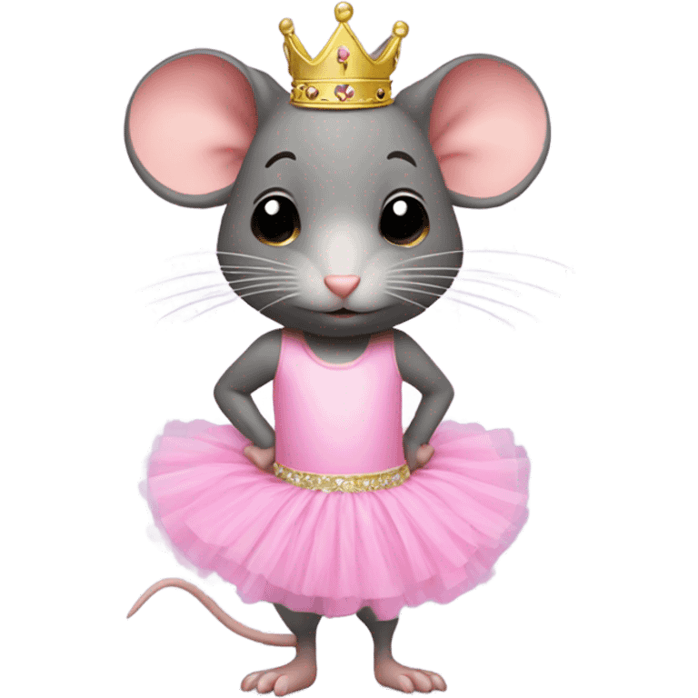 Small rat with pink tutu and leotard and crown  emoji