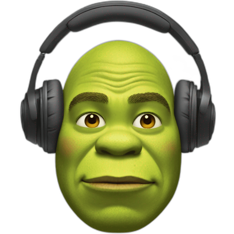 Shrek listening to music emoji