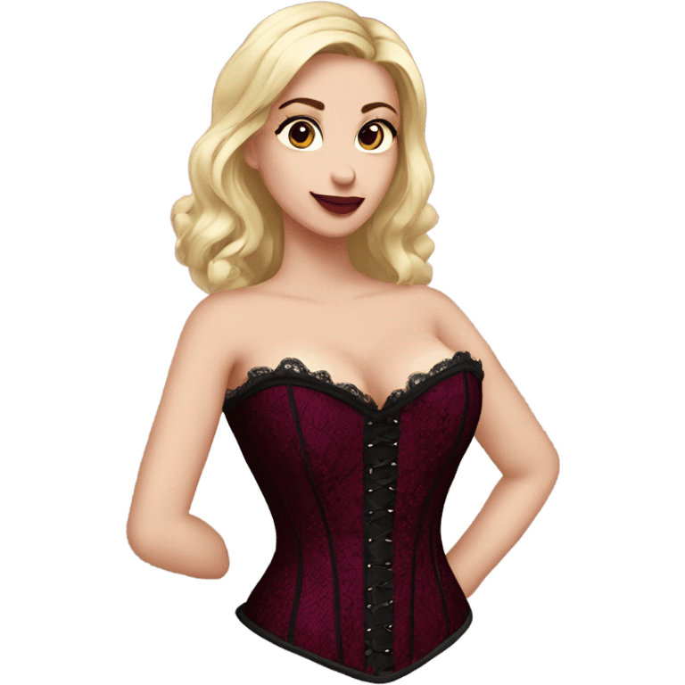 dark burgundy and black lace corset emoji