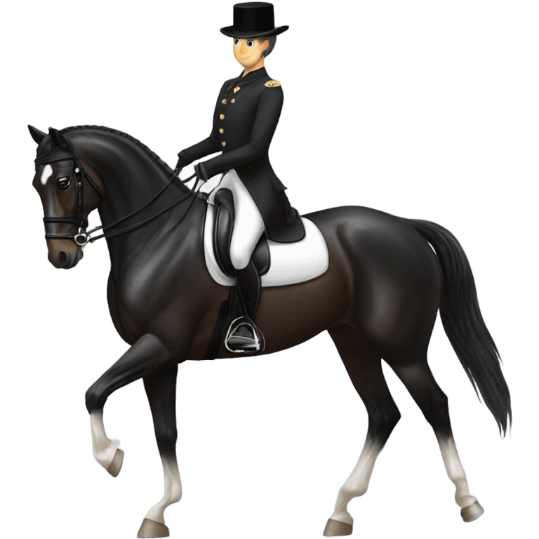 black dressage horse  emoji