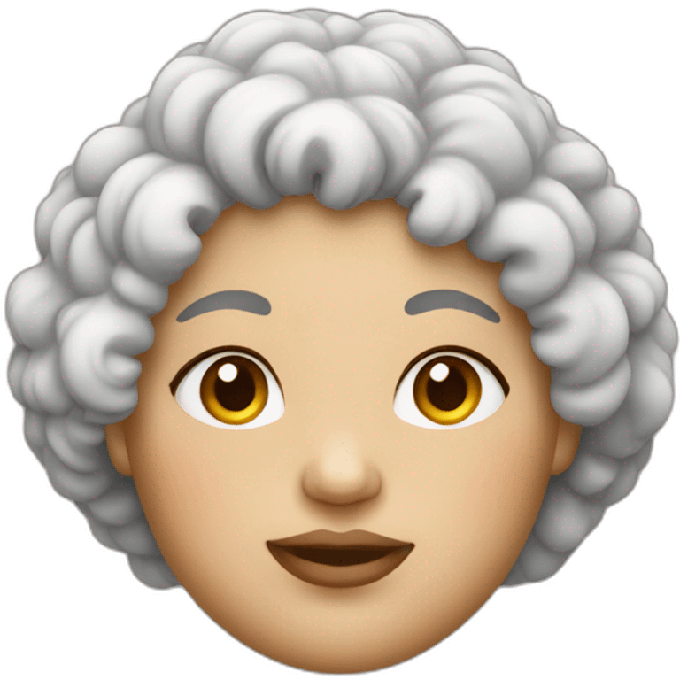 Fat women white with curly hair emoji