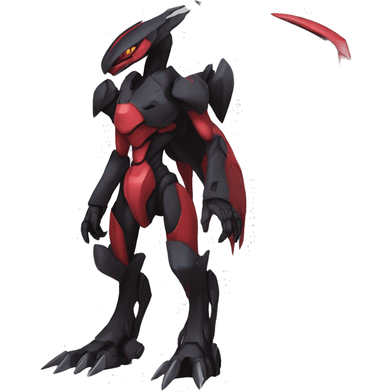  Cool Edgy Godly Futuristic Black Red Digimon-Fakemon-Genesect-Reptile full body emoji