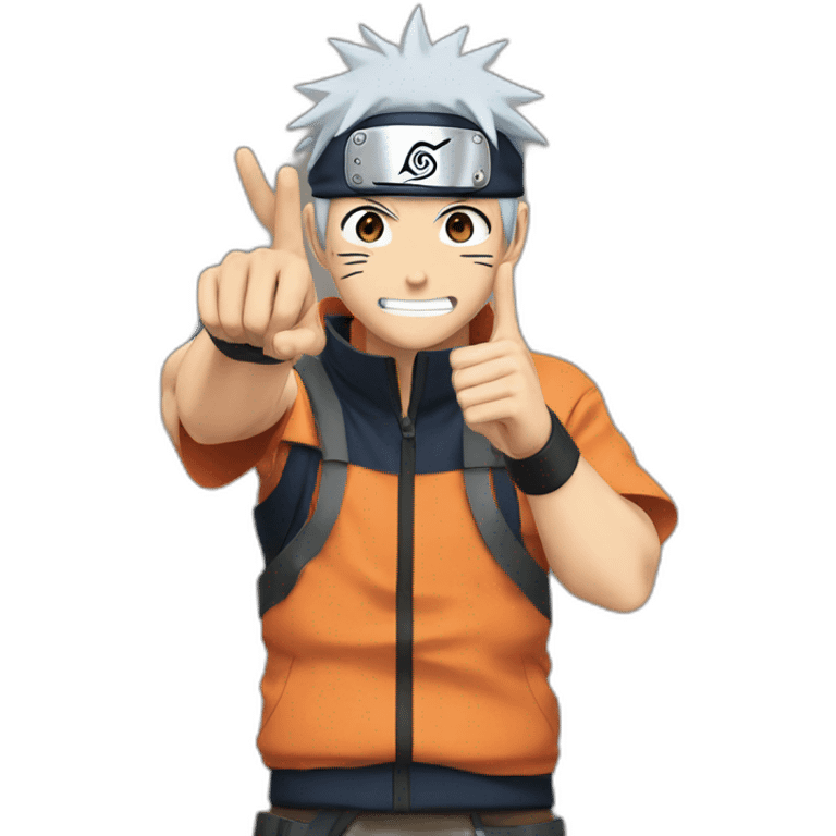 Naruto lift his third finger emoji