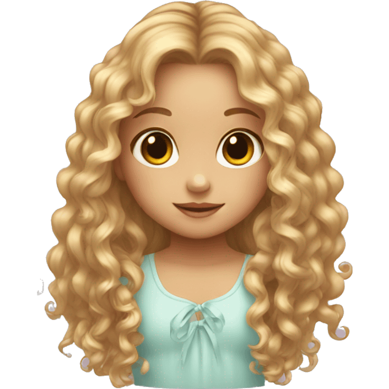 A baby girl with long hair in ringlets emoji