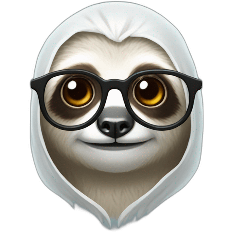 sloth as a ghost with glasses emoji