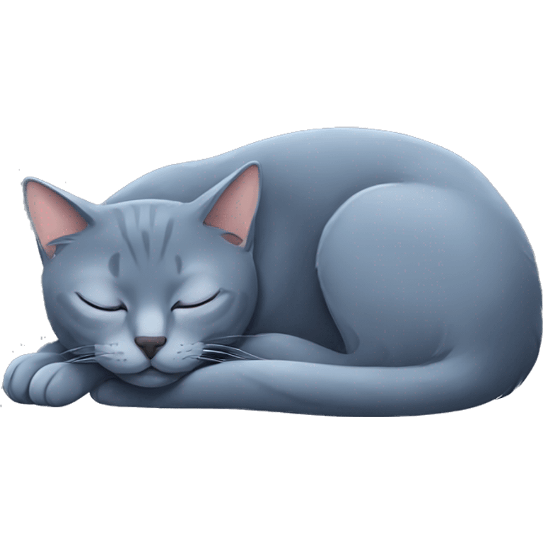 Russian blue cat sleeping  emoji