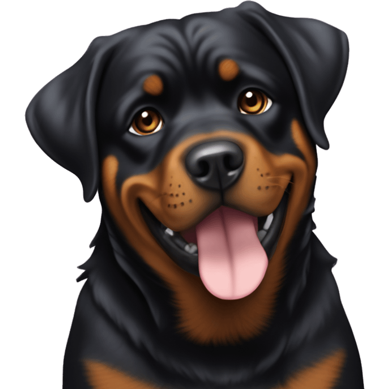 Rottweiler ak yon baton nan pasni a  emoji