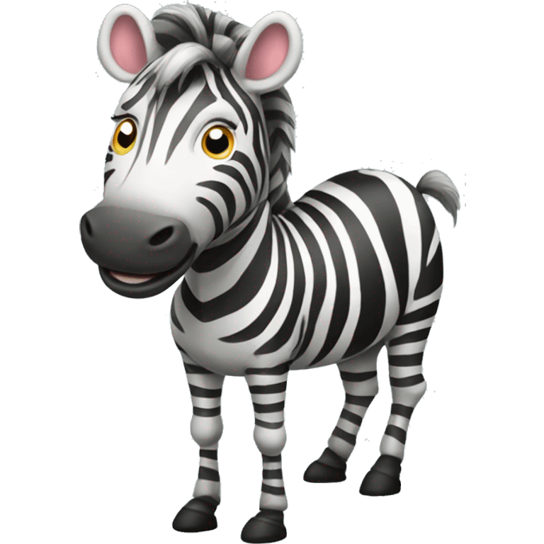 an personified happy zebra standing  emoji