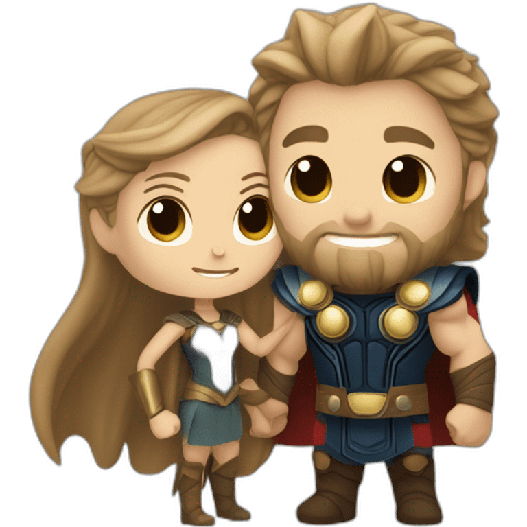 Thor et Jane Foster s'embrassent emoji