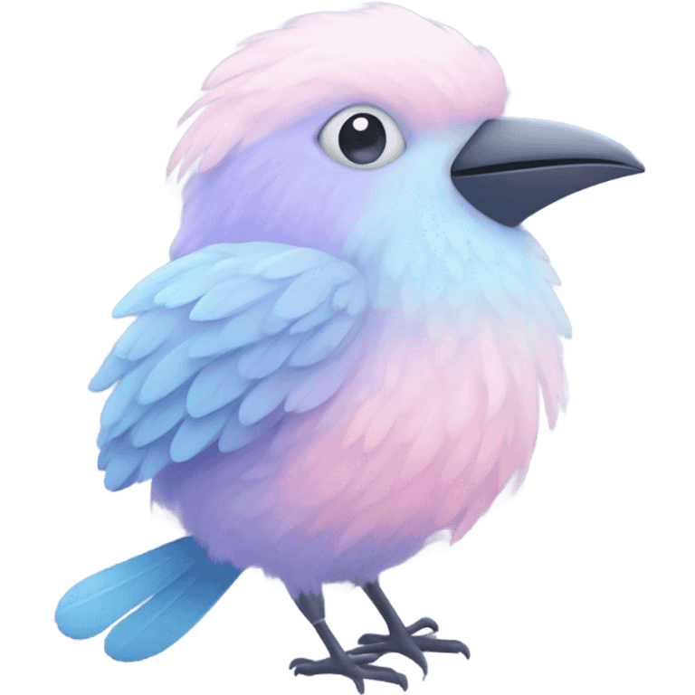 Cotton candy colored bird emoji