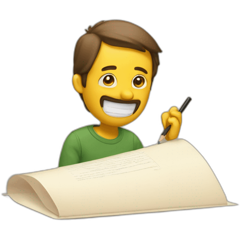 lápiz escribiendo a un papel emoji