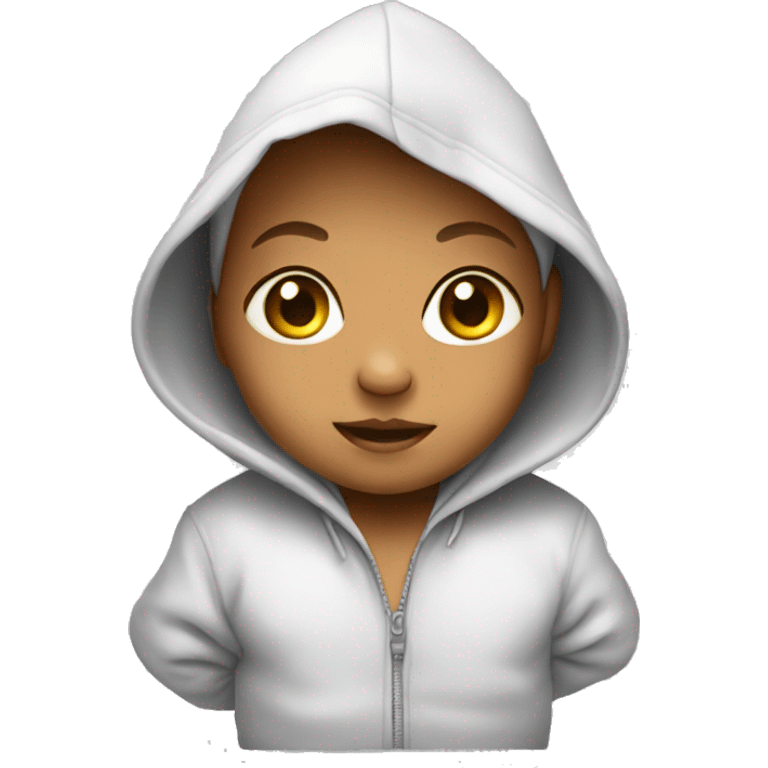 Baby wearing hoodie emoji