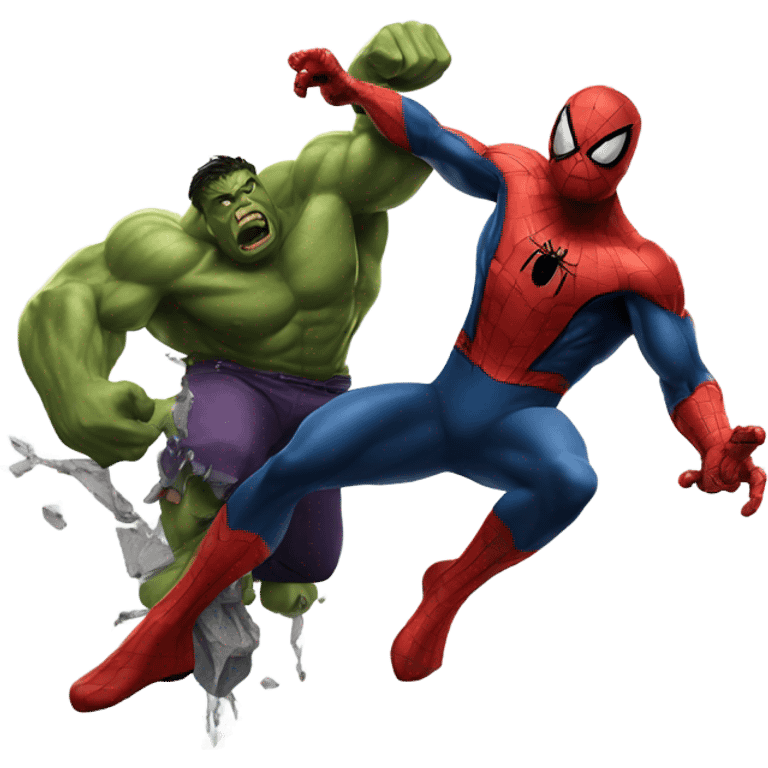 Spider-Man smashing the Hulk emoji