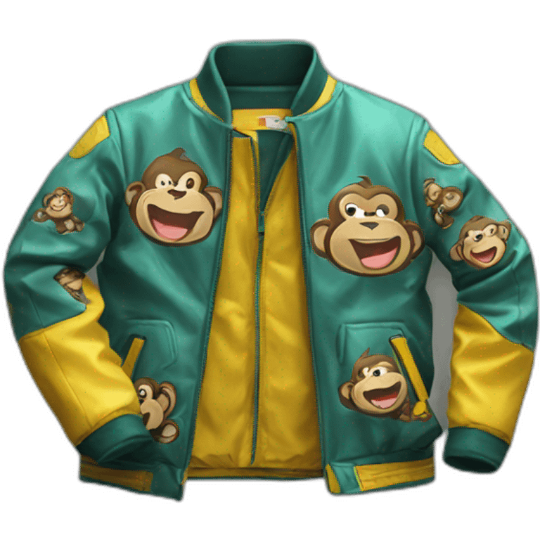 3 old fat happy monkeys jackets open emoji