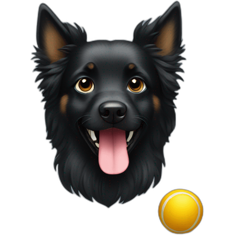 groenendael dog with ball in mouth emoji