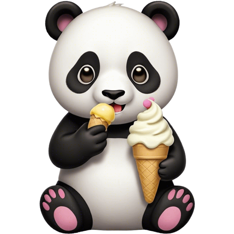 Panda eating ice cream emoji