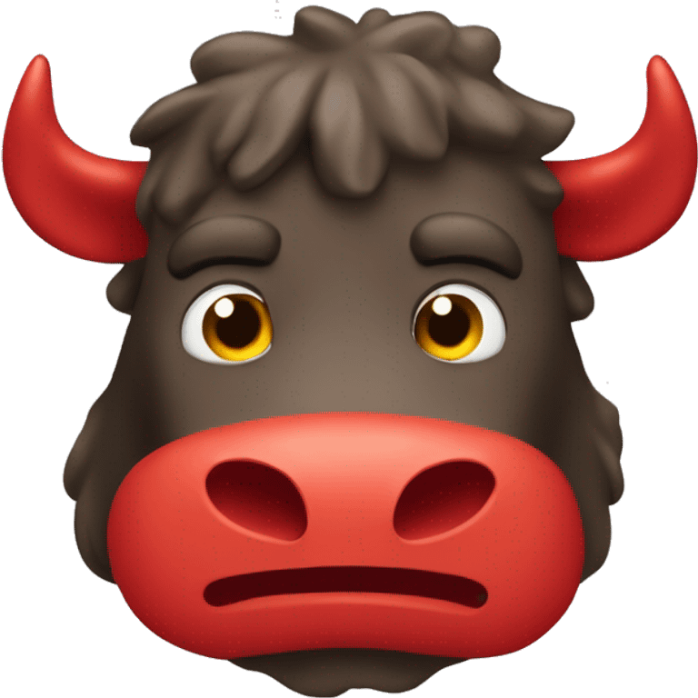 CREA UNA CARA DE UN  TORO COLOR  ROJO emoji