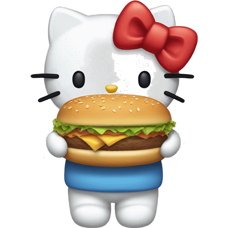 hello kitty eating hamburger emoji