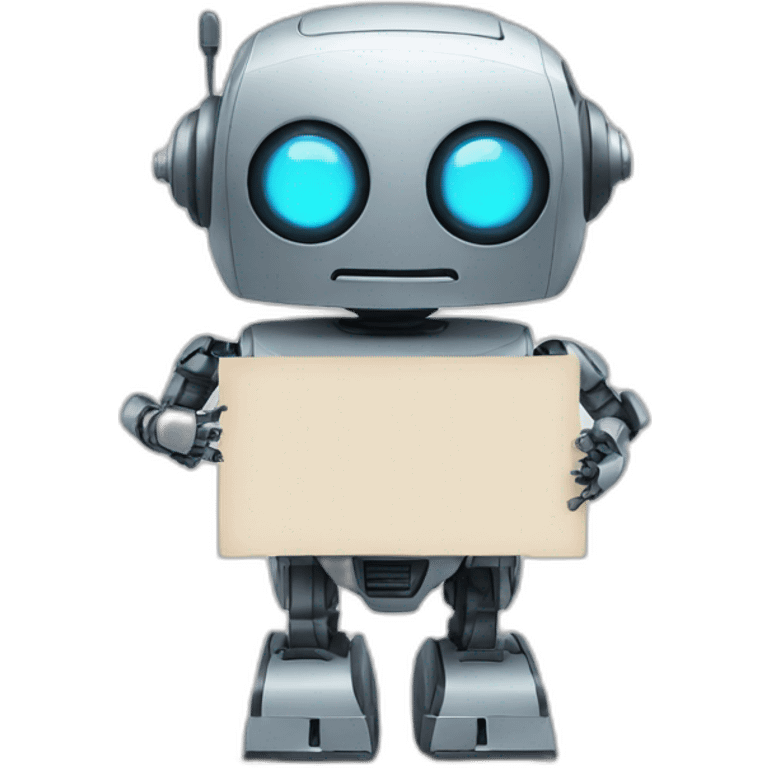 robot holding a sign emoji