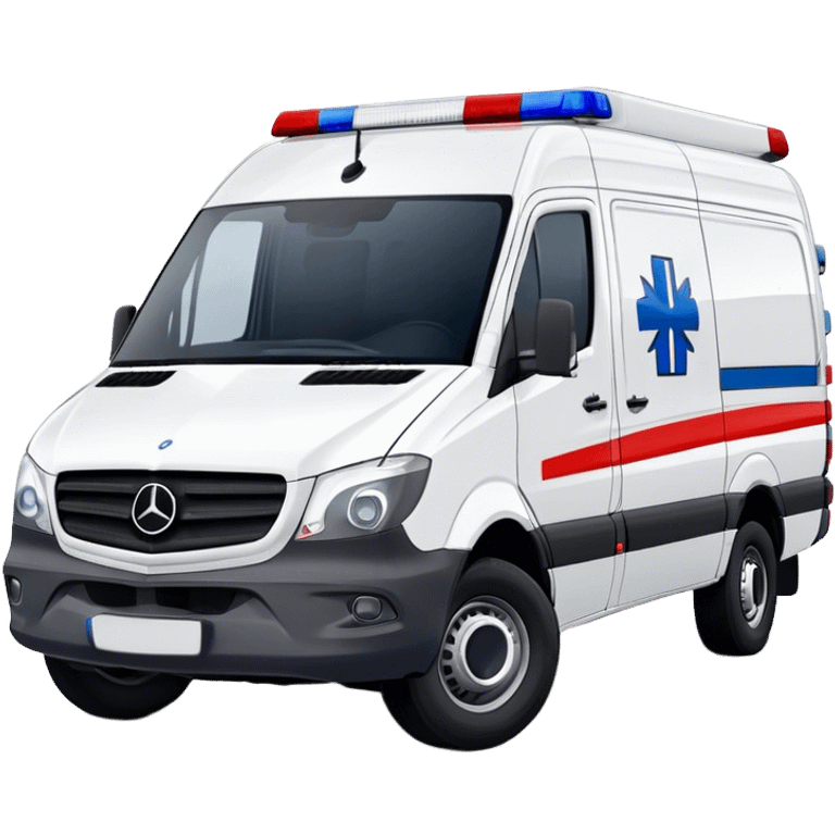 Ambulance - Mercedes-Benz Sprinter (Model Year: 2018) (Iconic Colour: White with red and blue markings) emoji