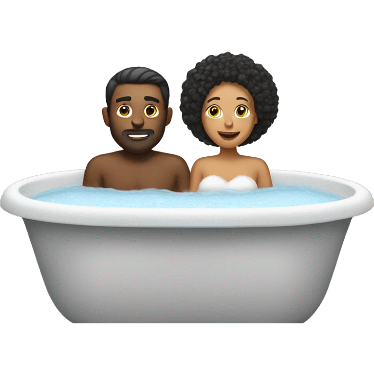 Man and woman in a bath tub emoji