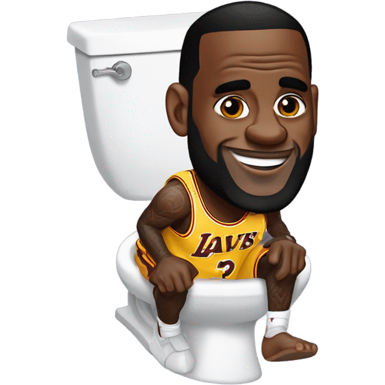 lebron james coming out of a toilet emoji