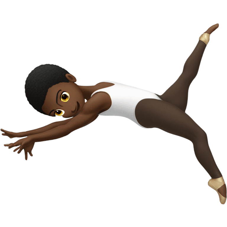 black gymnast doing flip emoji