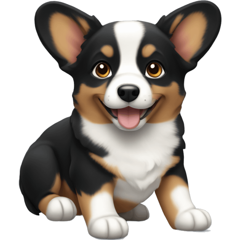 black corgi puppy emoji