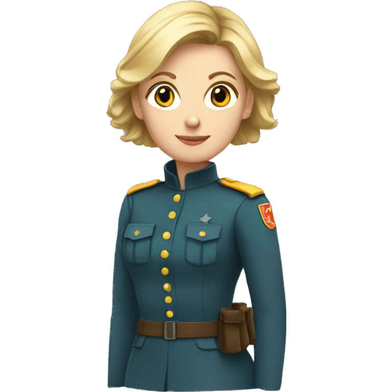 White woman, young, with her hair gathered with a low bun, dressed as a civil guard emoji