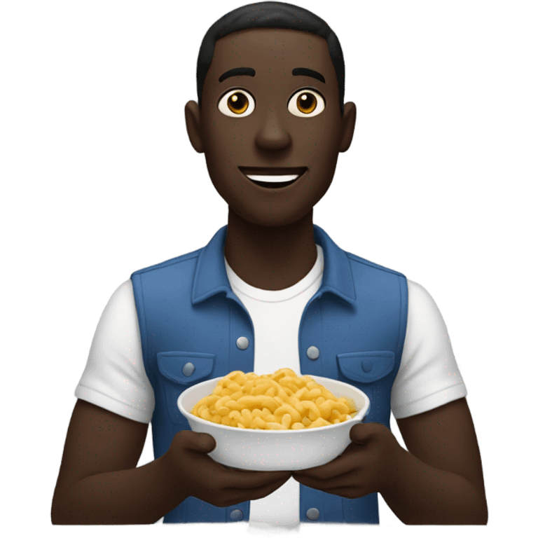 ￼a men black eating food emoji