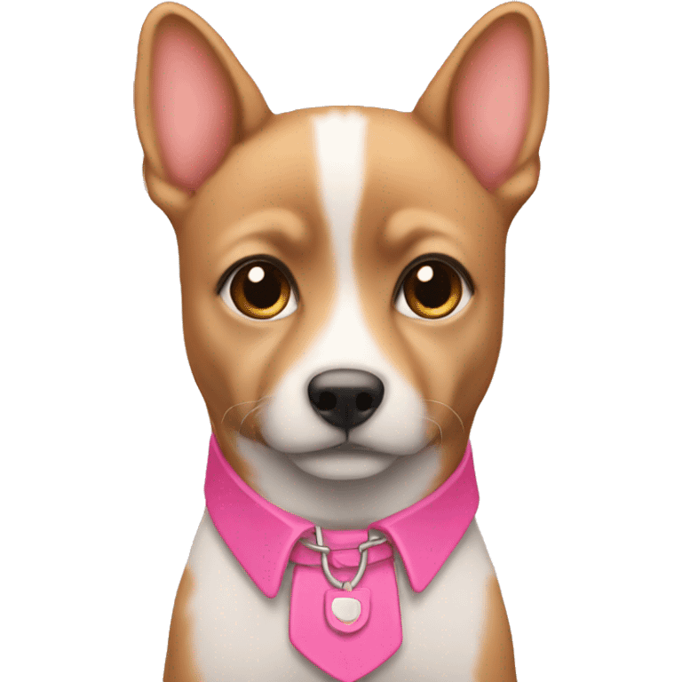 Cute cute with a pink collar  emoji