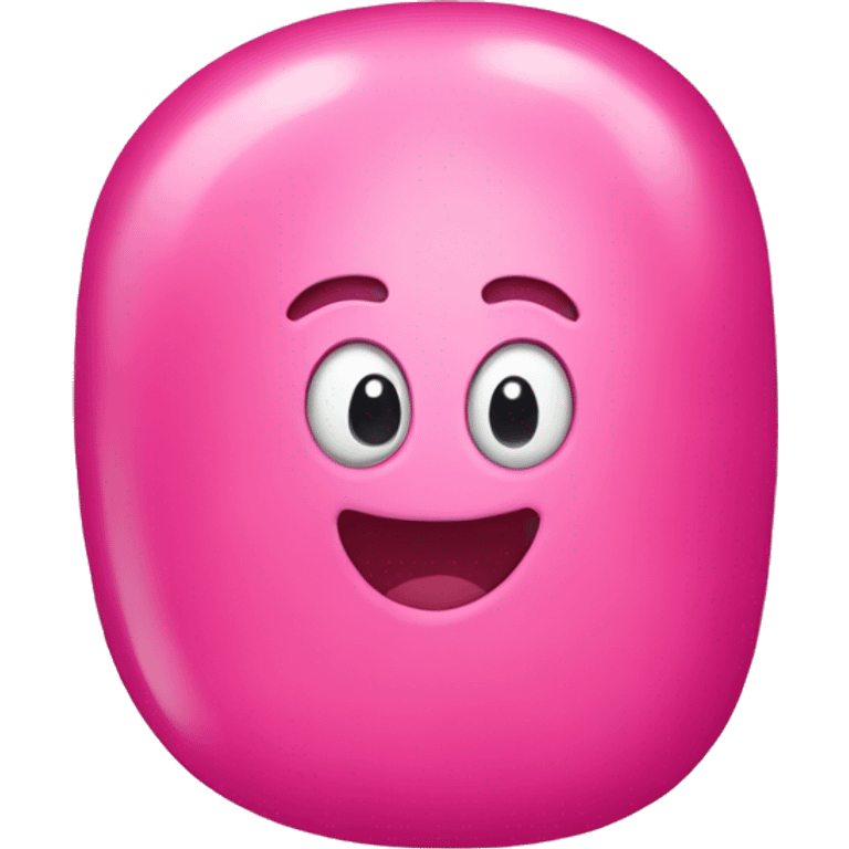 A pink jellybean emoji